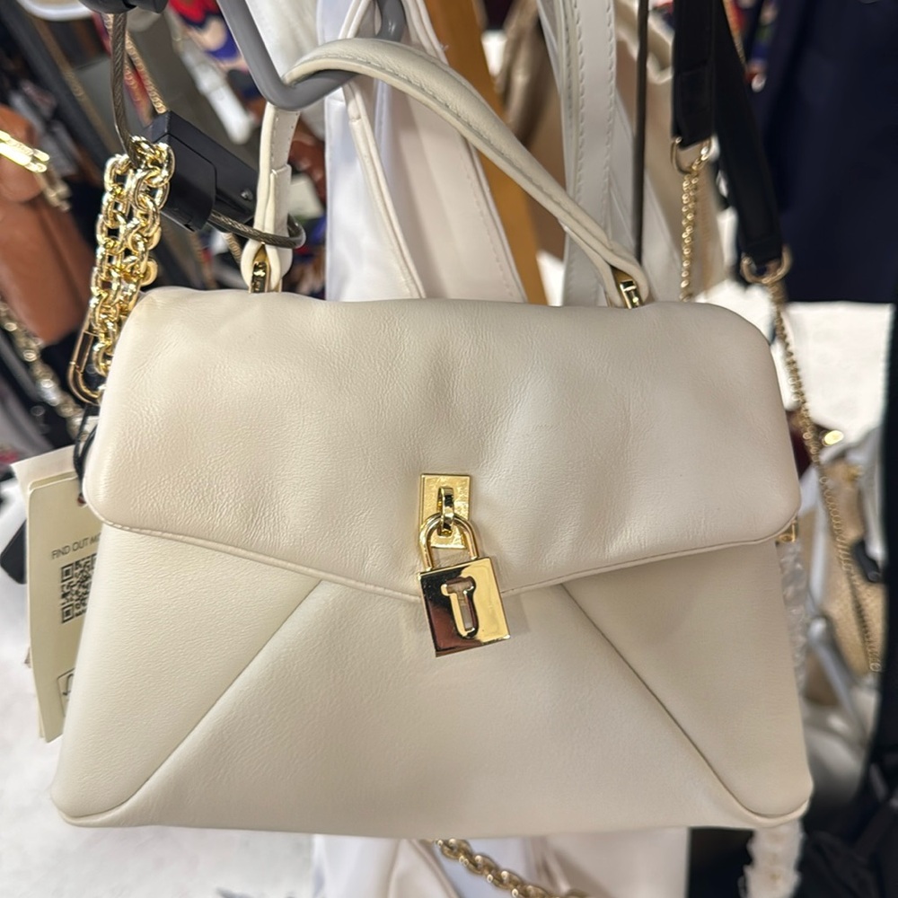 NWT Ted baker white with gold hardware cow leather